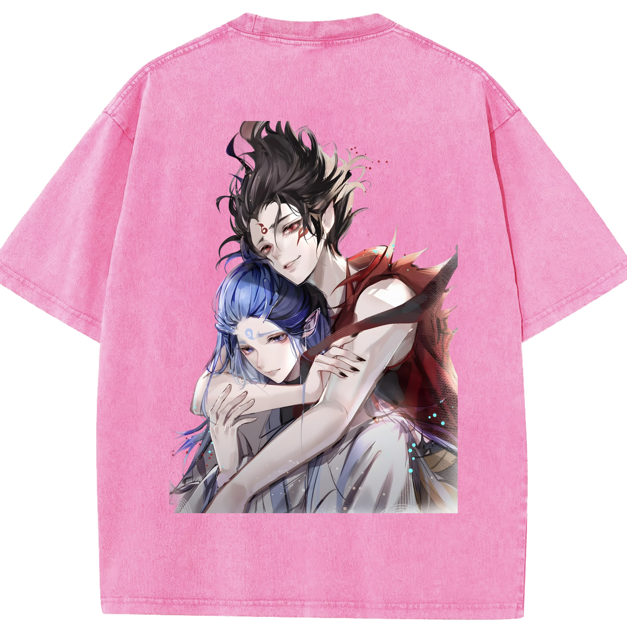 （画像用） Ne Zha 2 ナタ 魔童の大暴れ 綿100% ヴィンテージ風 半袖Tシャツ（背面プリント）